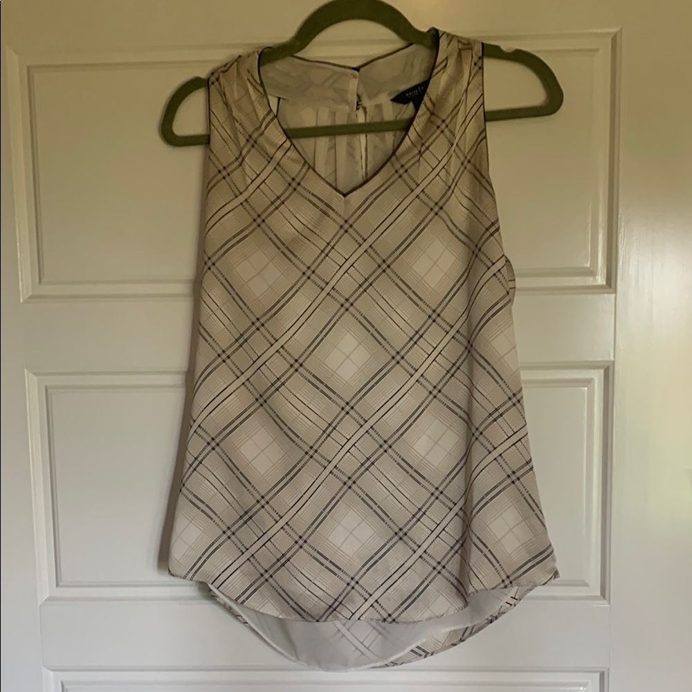 White House Black Market Cream Tan Tank Top